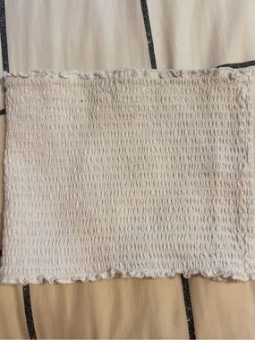 Hollister Cream Smocked Curtain Panel - Textured Window Accent